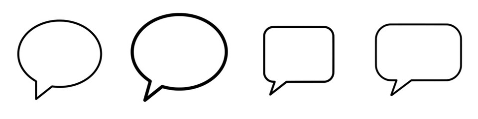 Flat icon for messaging apps representing a chat bubble or message