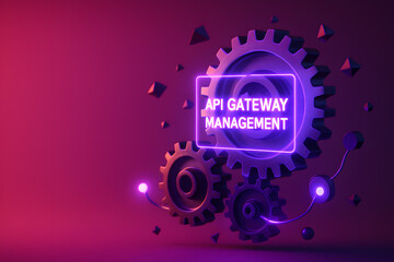 Fototapeta premium Orchestrated API Mechanism with Connected Services for Software Integration