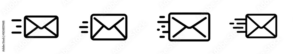Poster email message or forwarded email message line art icon suitable for apps and websites