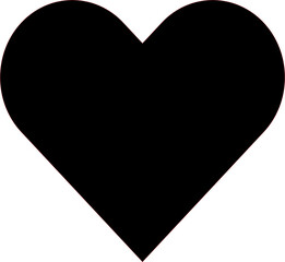 Black Heart Icon &ndash; Love Symbol, Minimal Romance Sign, Valentine Logo