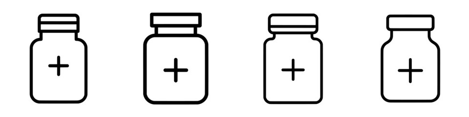 Obraz premium Flat icon of a medication drug bottle for use on apps and websites