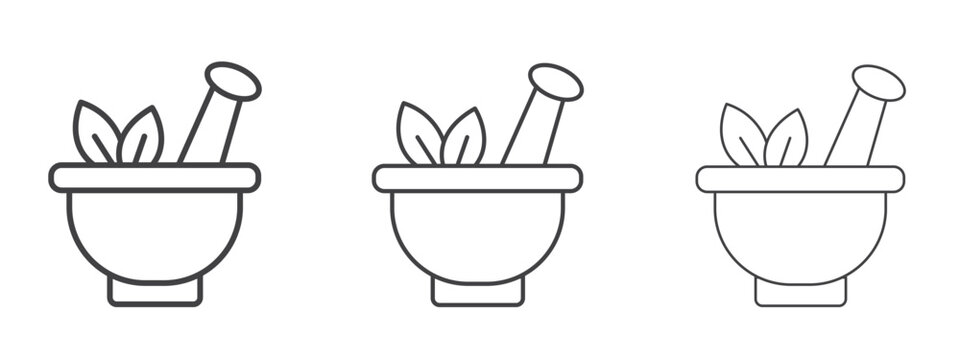 Herbal medicine icon vector Graphics. Black thin lines icons