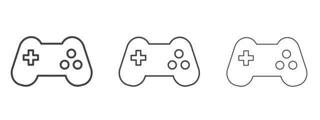 Game controller icon vector Graphics. Black thin lines icons © ramsey