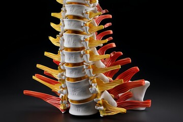 Human spine anatomy model for medical education and research on back pain and spinal health issues study