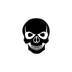 Fototapeta premium Black and white skull graphic design transparent background