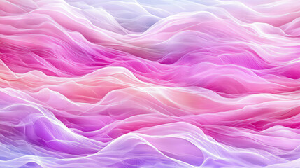 Fototapeta premium Soft Flowing Abstract Landscape of Undulating Waves in Harmonious Pink, Purple, and White Gradient Colors with Intricate Line Detail