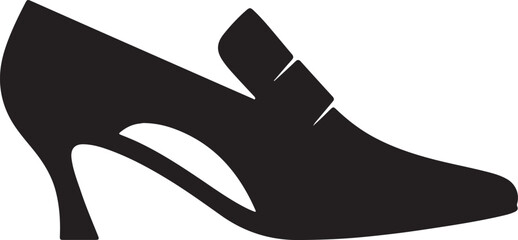 Pointed Toe Heel Loafer Shoe Silhouette