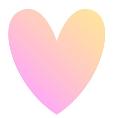 Pastel Gradient Heart Transparent Isolated Icon. Wedding or Valentine Day Greeting Card Decoration Design Element. Wedding or Valentine Day Greeting Card Decoration Design Element. Baby Party Print.