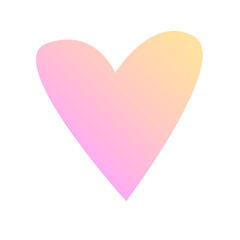 Pastel Gradient Heart Transparent Isolated Icon. Wedding or Valentine Day Greeting Card Decoration Design Element. Wedding or Valentine Day Greeting Card Decoration Design Element. Baby Party Print.