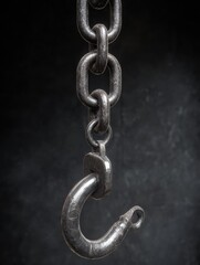 Obraz premium metal chain with hook a metal chain with a hook attached to one end designed for securing or hanging items the chain is sturdy and durable ideal for heavyduty applications