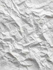 Fototapeta premium white crumpled and creased paper texture isolated on white background
