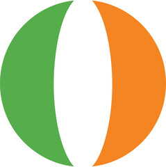 Ireland Flag Circle Vector Illustration