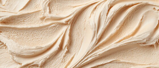 Fior Di Latte flavor gelato - full frame background banner detail. Close up of a beige surface texture of Fior Di Latte Ice cream.