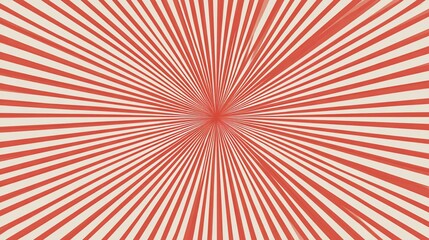 Bold, radial design with red lines radiating from a central point on a light background