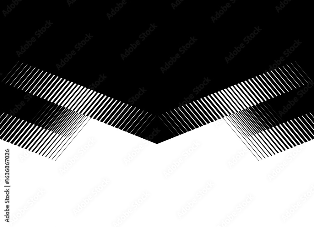 Poster pennant. vector transition from black to white. abstract pattern of broken lines. striped design ele