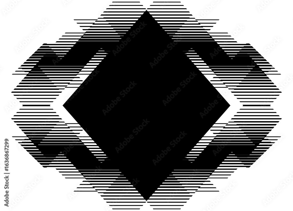Aufkleber abstract pattern of broken geometric shapes from black lines on a white background. striped design e
