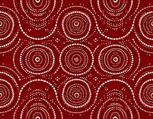 Repeating maroon pattern with white circles
