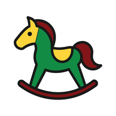 rocking horse toy vector illustration