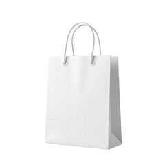 Empty White Shopping Bag with Handles for Retail and Packaging Use