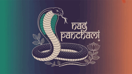 Fototapeta premium Nag Panchami Festival: Cobra and Lotus Symbolism in Hindu Worship