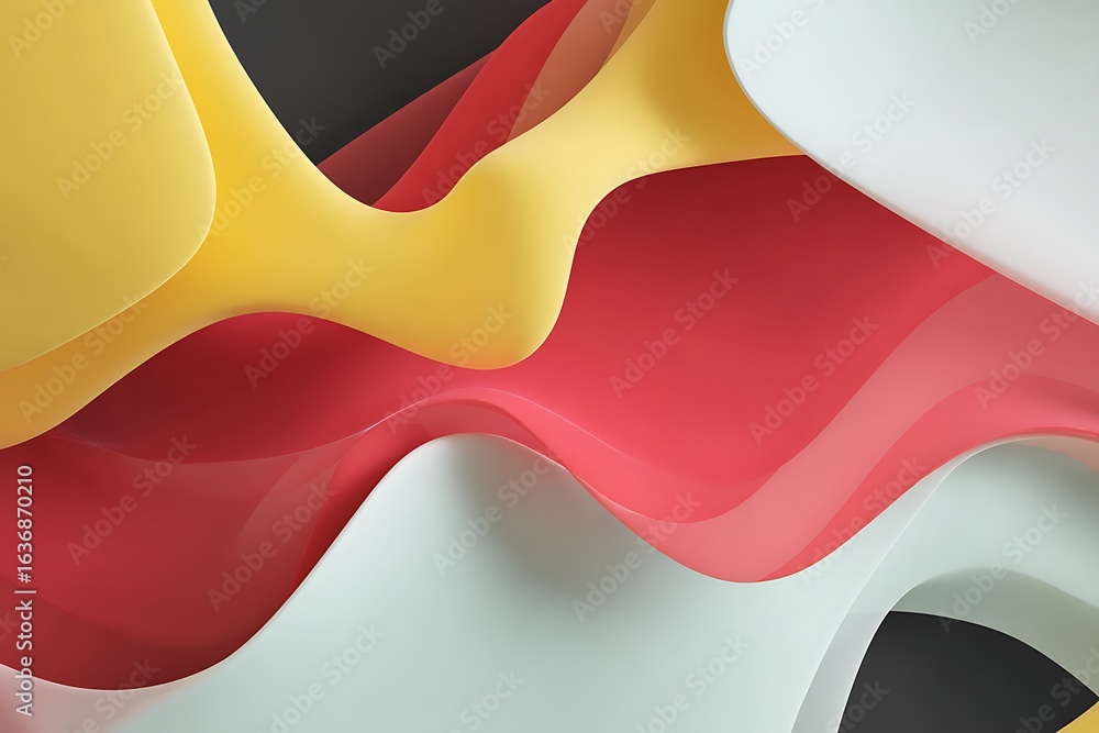 Fototapete abstract 3d rendering of colorful curved shapes creating a modern and vibrant background with smooth