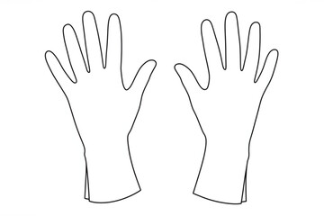 Fototapeta premium Simple outline of two hands with fingers spread wide showing protection and readiness