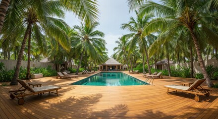Tropical palm pool oasis