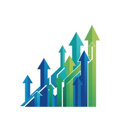 "Ilustración abstracta de crecimiento empresarial con flechas ascendentes"
