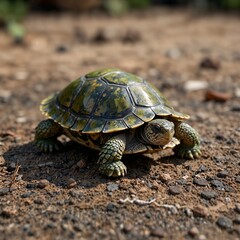 Mutated turtle with a tank armor shell blending wildlife and military design into a powerful symbol of defense, transformation, and hybrid evolution