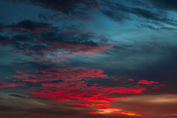 dramatic sky at sunset