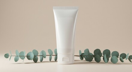 White plastic tube cosmetic product