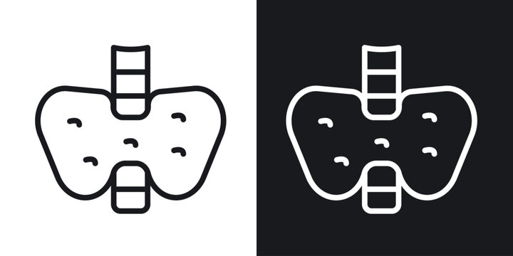 Thyroid icon line concept, linear symbol.