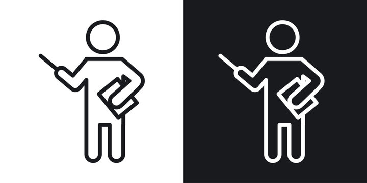 Teaching icon line concept, linear symbol.