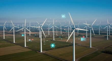 Wind farm aerial view