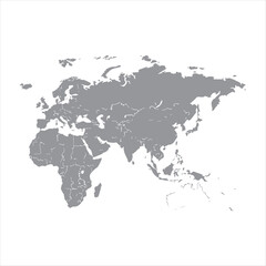 Obraz premium World map continents Africa Europe Asia geographic outline vector