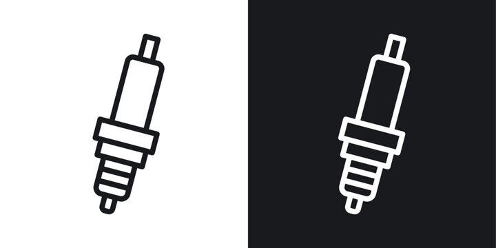Spark plug icon line concept, linear symbol.