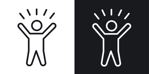 Obraz premium Self confidence icon line concept, linear symbol.