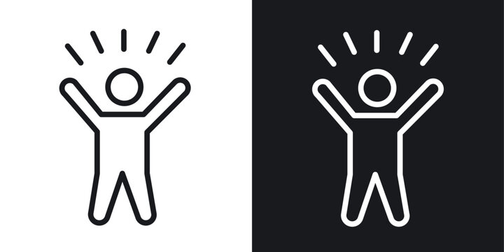 Self confidence icon line concept, linear symbol.