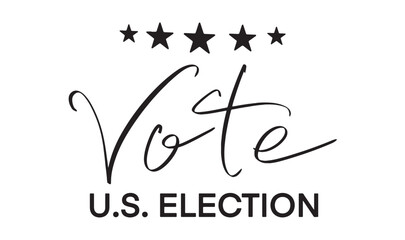 Vote star us election text font calligraphy hand written lettering script black color object icon Vote star us election democracy government politic voting usa united state america ballot referendum 