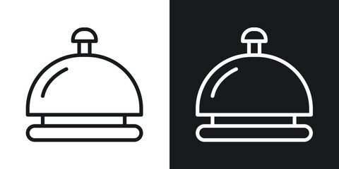 Obraz premium Reception bell icon line concept, linear symbol.