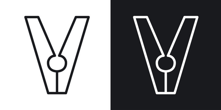 Peg icon line concept, linear symbol.
