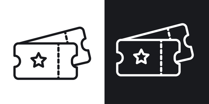 Movie ticket icon line concept, linear symbol.