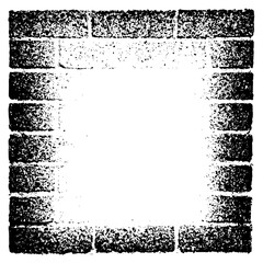 Minimilist brick wall frame border texture background grunge stone architecture construction block material design element vector