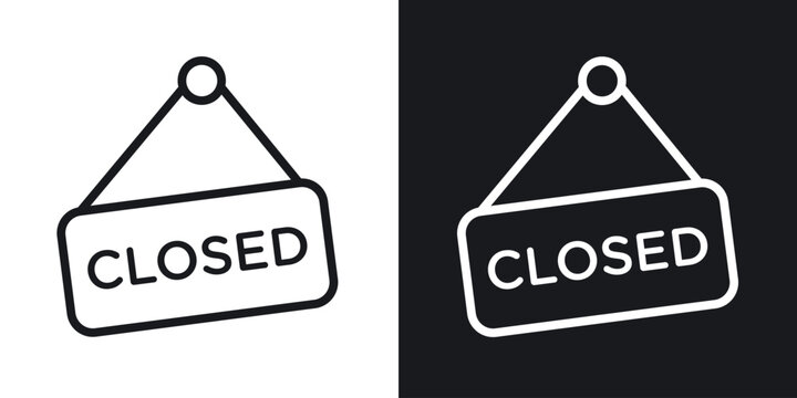 Closed sign icon line concept, linear symbol.