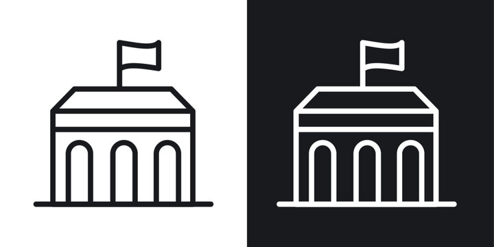 City hall building icon line concept, linear symbol.