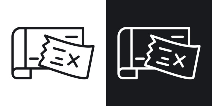 Bounced check icon line concept, linear symbol.