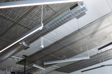 modern ceiling with ac ducts and led lighting 