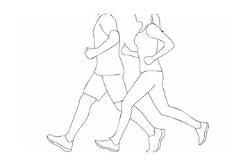 Couple running athletic movement fitness