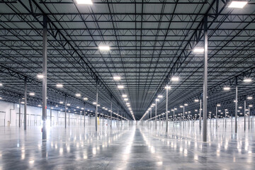 empty large warehouse
