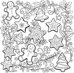 christmas, pattern, flower, vector, floral, design, seamless, vintage, illustration, ornament, decoration, art, wallpaper, nature, decor, texture, element, flowers, mandala, leaf, retro, ornate, lace,